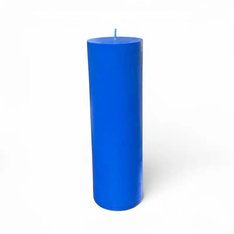 Big Candle in vibrant blue color, an oversized pillar candle perfect for bold décor.