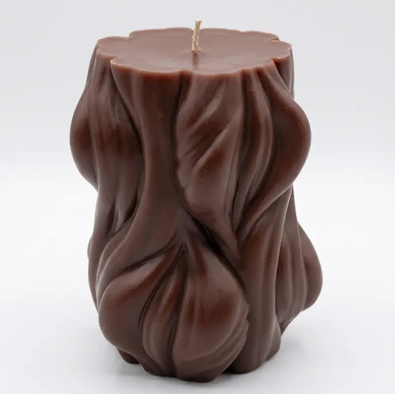 Decorative Candle 1.2kg in a unique brown design, showcasing a contemporary style and elegant texture.