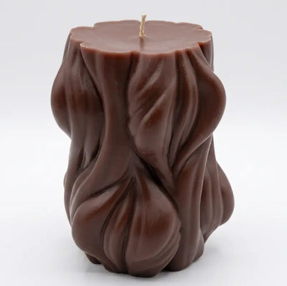 Decorative Candle 1.2kg in a unique brown design, showcasing a contemporary style and elegant texture.