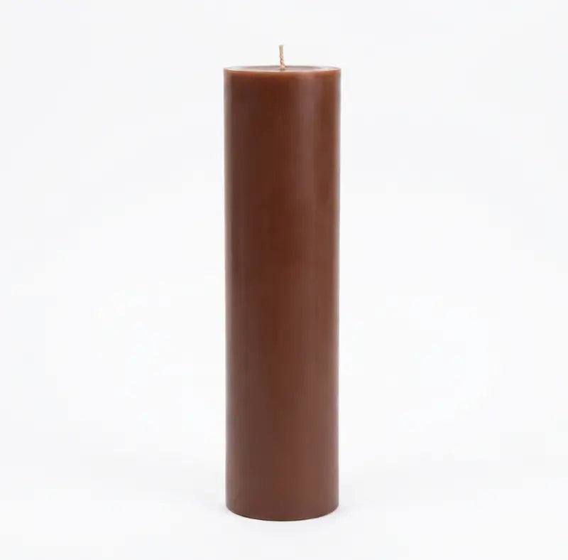 Tall Candle - elegant 30cm x 7cm handcrafted brown pillar candle made of premium soy and palm wax blend.