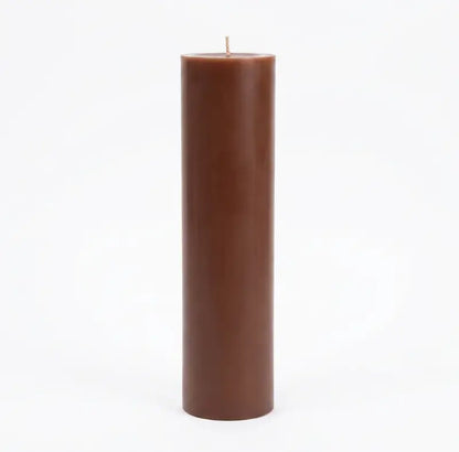 Tall Candle - elegant 30cm x 7cm handcrafted brown pillar candle made of premium soy and palm wax blend.