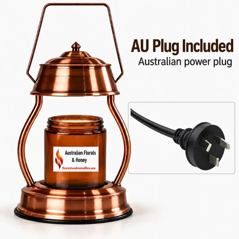Candle Warmer with AU plug included, featuring vintage lantern design for heating candle wax.