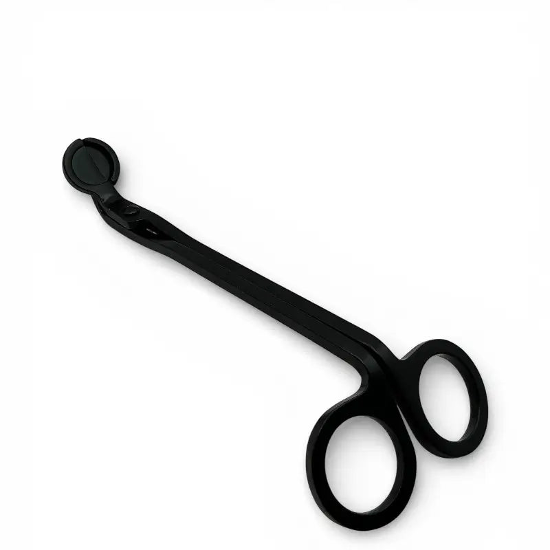 Wrought iron Candle Wick Trimmer in matte black finish for precise wick maintenance and soot reduction.