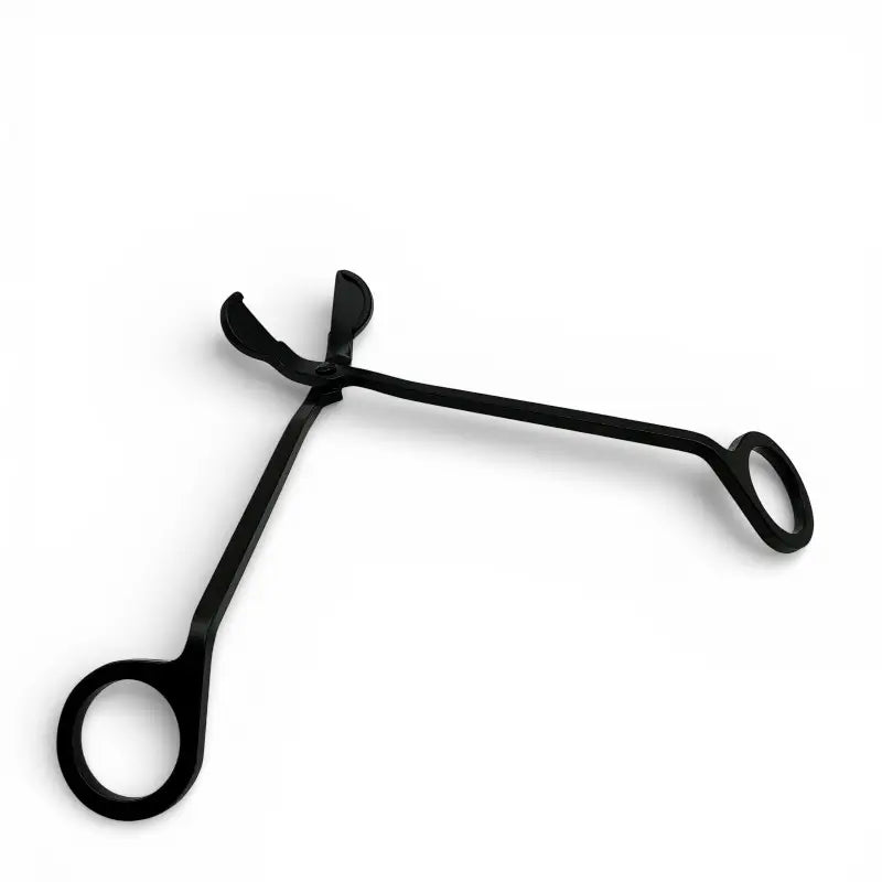 Matte black wrought iron Candle Wick Trimmer tool for precise candle maintenance and longer burn time.