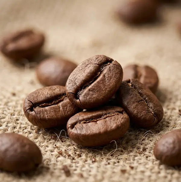 close up image of roasted coffee beans
