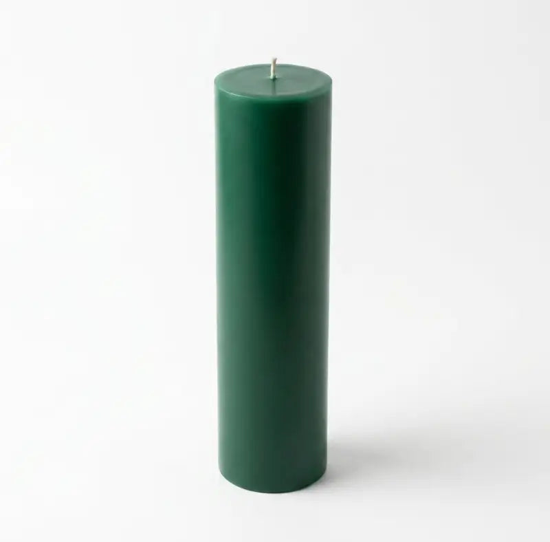 Tall Candle in green, 30cm x 7cm, handcrafted from soy and palm wax, adds elegance to any space.