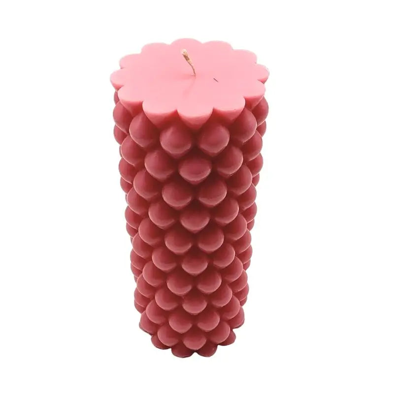 Pink Honeysuckle Candles Scented Soy Pillar with floral pattern