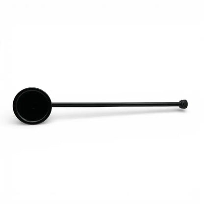 Wrought iron candle snuffer with matte black finish for clean extinguishing and reduced soot build-up