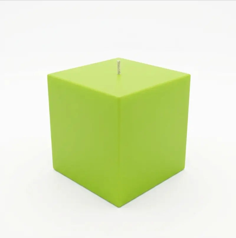 Custom Candle Extra Large Square in vibrant green color, showcasing a bold square design for unique fragrance and style.