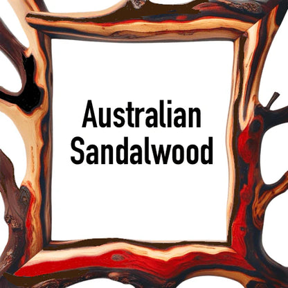Australian Sandalwood scent in Masculine Candles set, featuring woody and earthy aromas for refined modern masculinity.