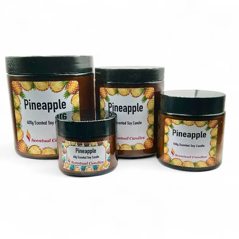 Pineapple Scented Soy Candle - Tropical Aromatic Candle Collection