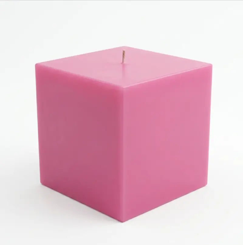Custom Candle Extra Large Square in vibrant pink color, designed for long-lasting fragrance and burn time.
