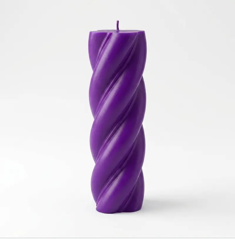 Customisable Candle - Extra Large Column in vibrant purple twist design