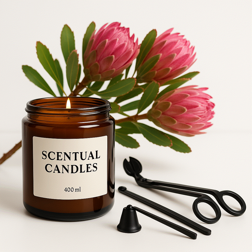 Scented Soy Candle Set with Care Kit