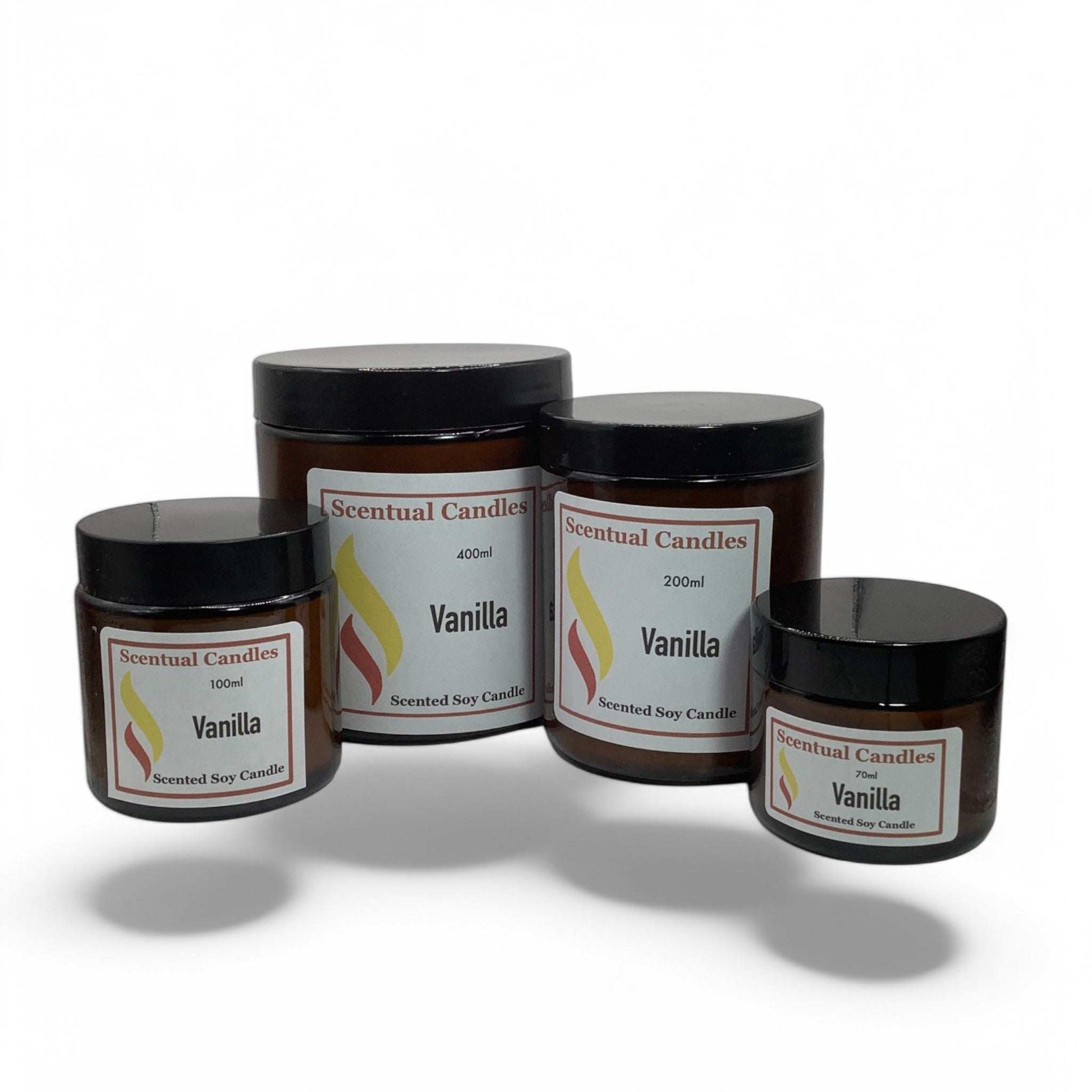 Vanilla Scented Soy Candle Sizes
