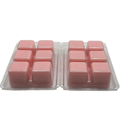 Pink soy Wax Melts in 6 cube packs for fragrant home scenting.