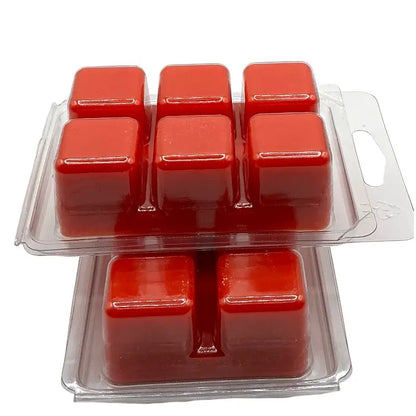 Red soy scented Wax Melts in 6 cube packs for home fragrance and aroma control