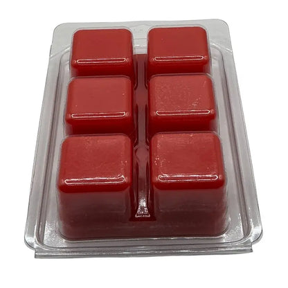 Red soy scented Wax Melts 6 cube pack for home fragrance.