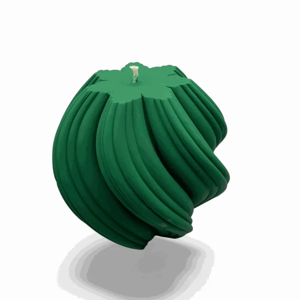 Green Rainforest Sculptural Ball Candle 