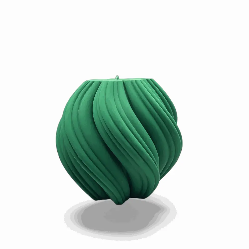 Ball Candle Extra Large Sculptural Swirl Soy Pillar