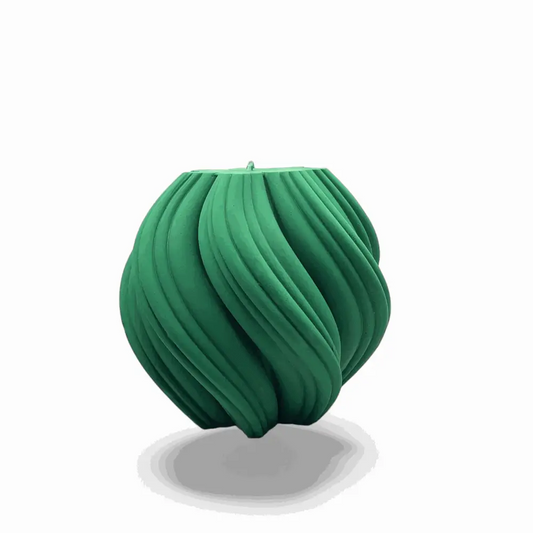Ball Candle Extra Large Sculptural Swirl Soy Pillar
