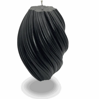 915g Large Swirly Black Vanilla Scented Soy Pillar Candles