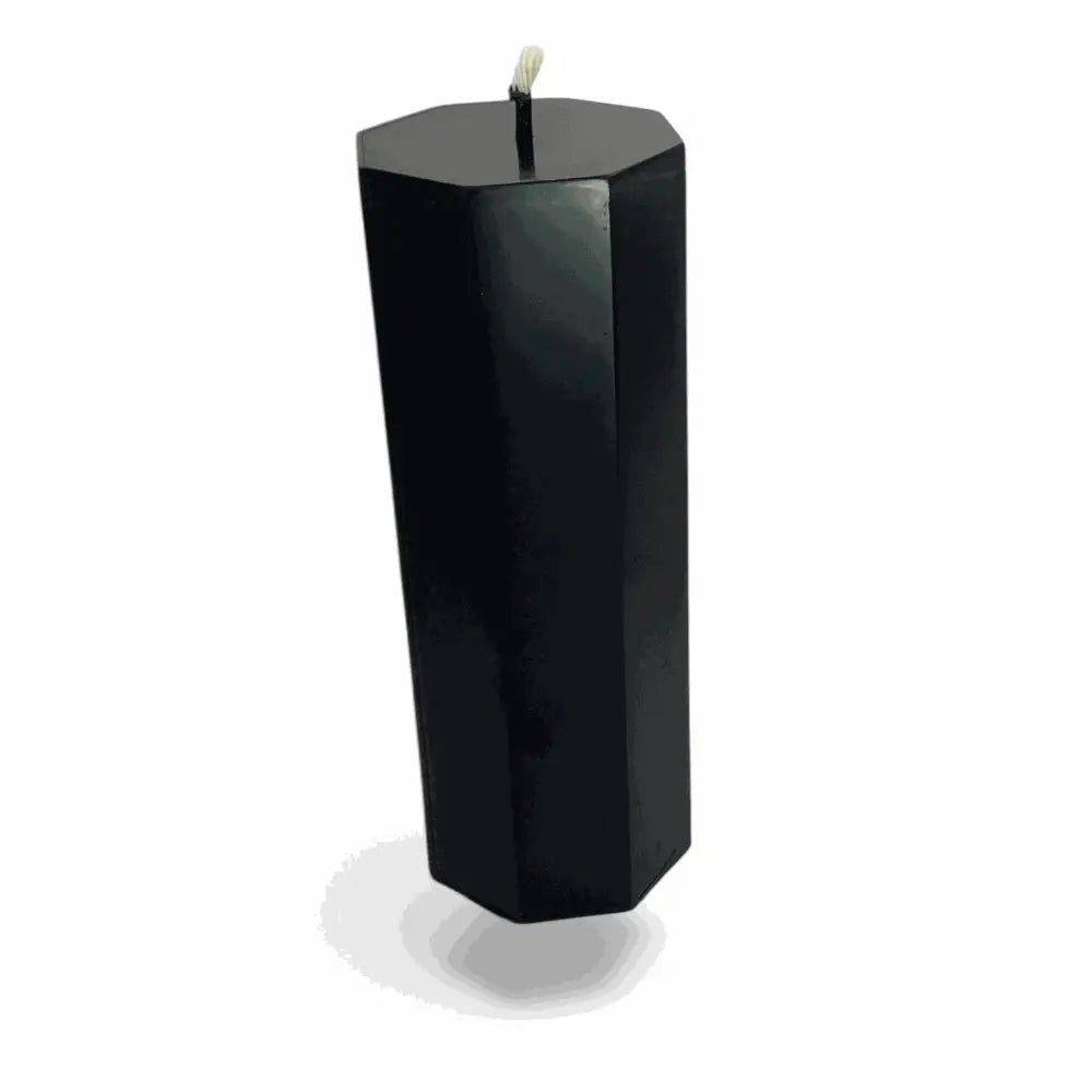 330g Hexagon Black Vanilla Scented Soy Pillar Candles