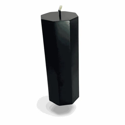 330g Hexagon Black Vanilla Scented Soy Pillar Candles