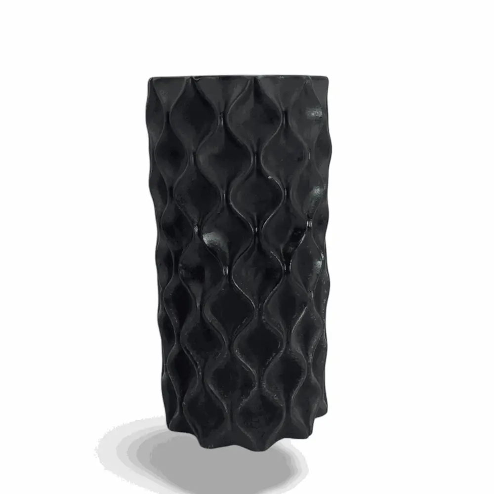 490g Geometric Black Vanilla Scented Soy Pillar Candles