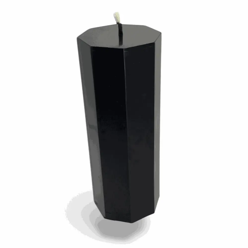 330g Hexagon Black Vanilla Scented Soy Pillar Candles