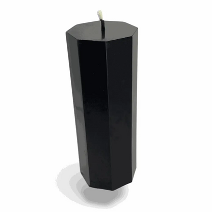 330g Hexagon Black Vanilla Scented Soy Pillar Candles