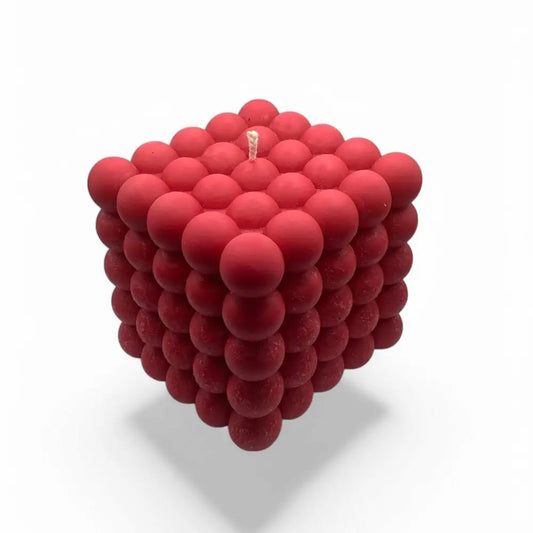  Red Bubble Cube Candle
