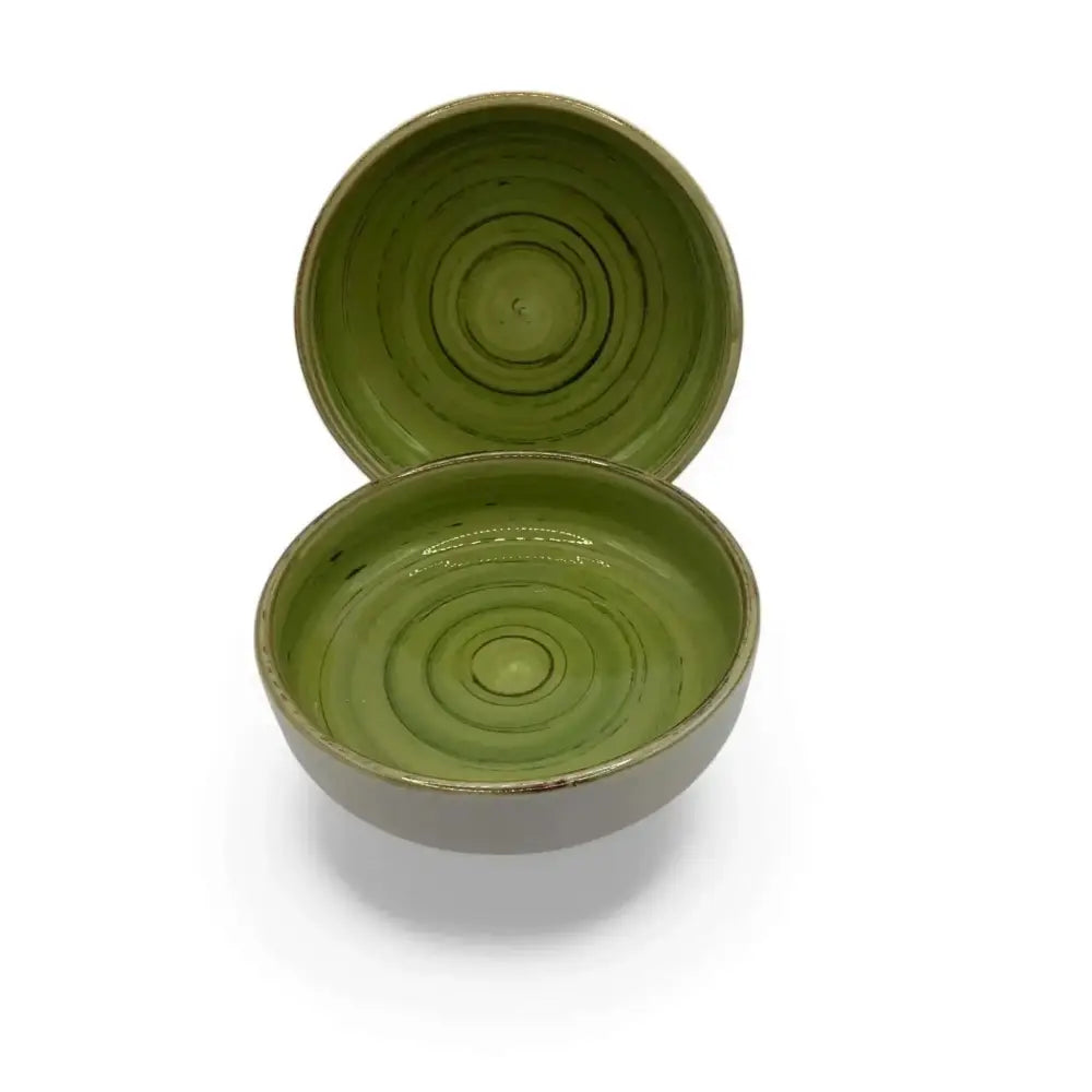 Green ceramic candle holder plates, 9cm round, elegant and durable design.