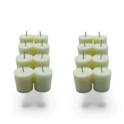 Coconut Lime Soy Votive Candles in packs, offering tropical fragrance and soft glow.