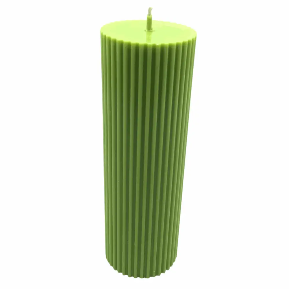 250g Ribbed Column Gardenia Scented Soy Pillar Candle