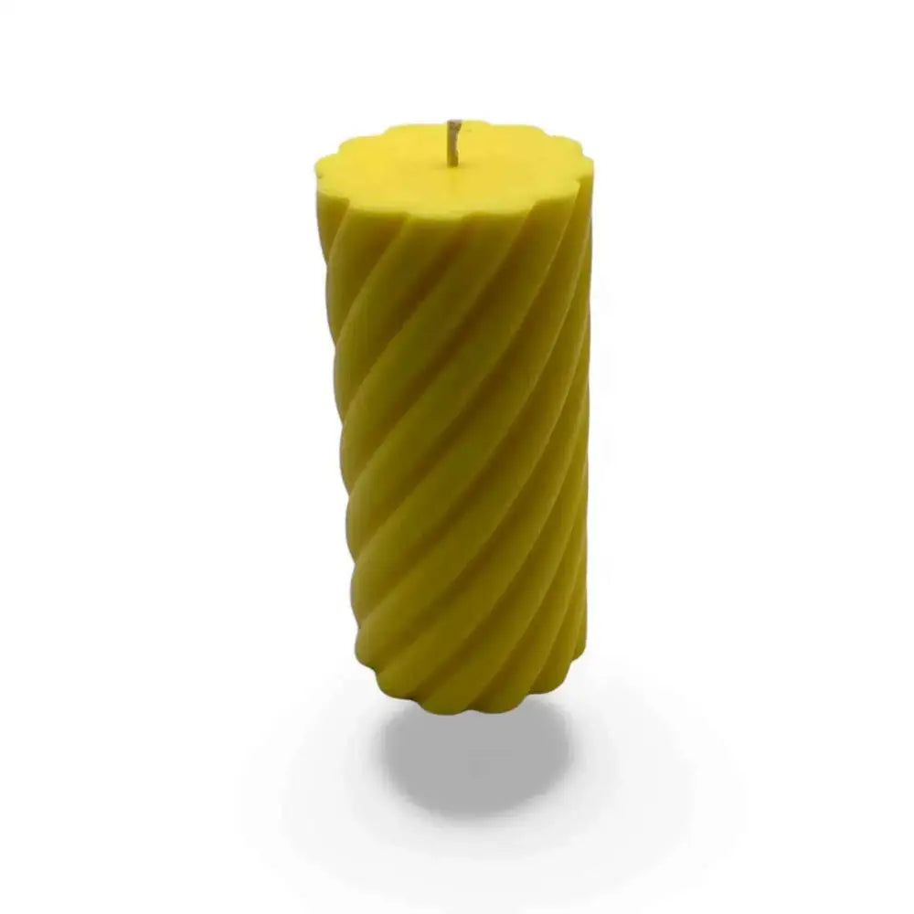 Spiral Jasmine Scented Soy Pillar Candles with elegant design.