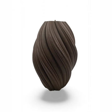 Brown Large Pillar Candle Swirly Shape