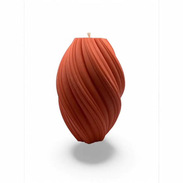 Orange Large Pillar Candle Swirly Shape