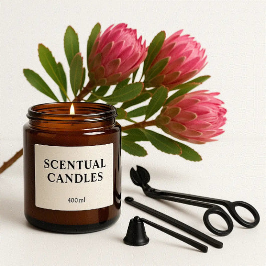 Scented Soy Candle Set with Care Kit