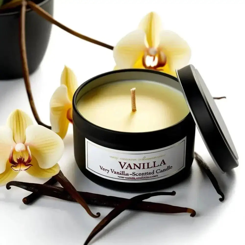 Set of 4 soy mini candles in floral scents with amber jars.