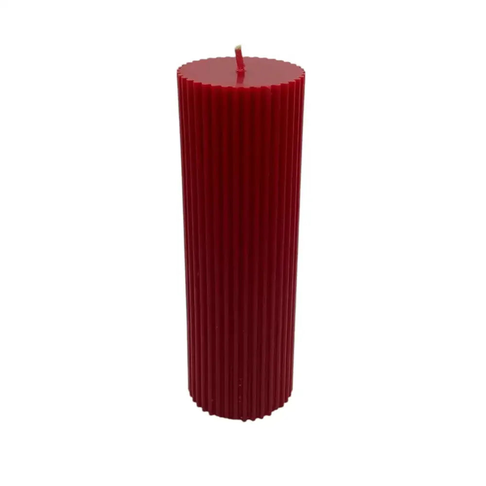 Vanilla Cinnamon Scented Soy Ribbed Column Candle