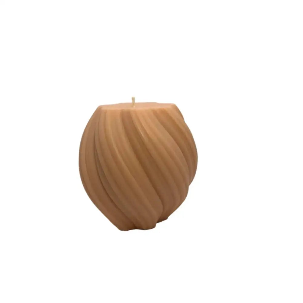Vanilla Candles Scented Soy Pillar with elegant swirl design