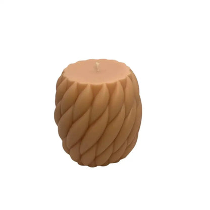 Vanilla Candles Scented Soy Pillar with elegant spiral design