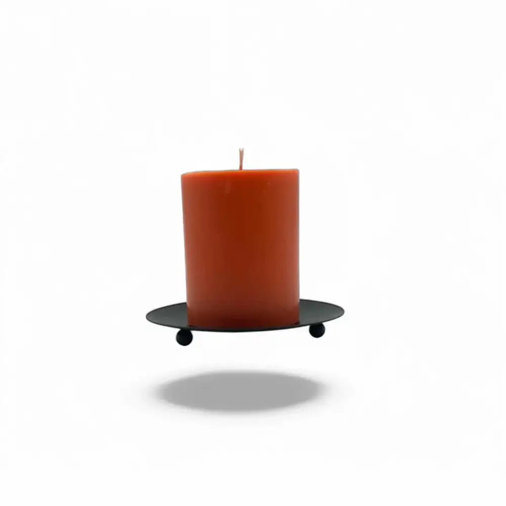 Wrought Iron Candle Holder with Matte Black Finish, Ideal for Modern Décor.